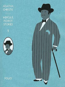 The Folio Society's Agatha Christie Books fs-christie-poirot-stories-blue-cover-illus-brown