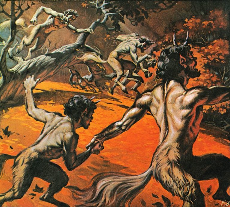 Angus McBride Beasts Satyrs illus