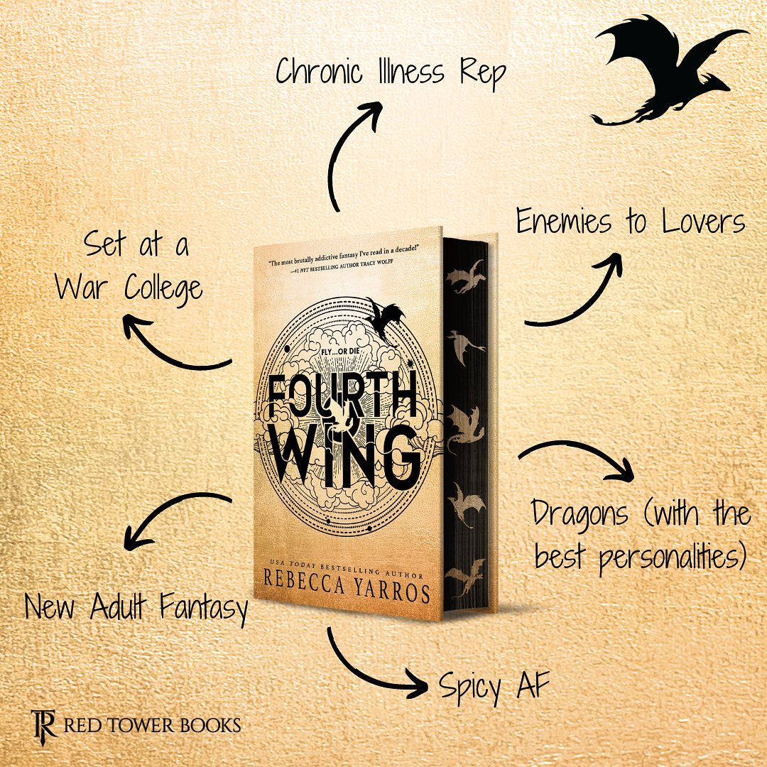 Fourth Wing First Edition with Stenciled Edges Rebecca Yarros www