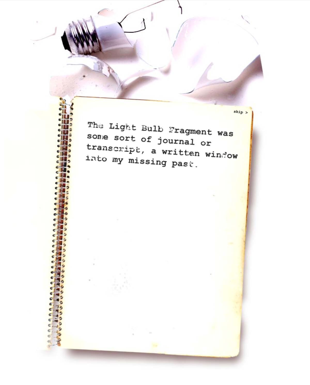 The Raw Shark Texts ARG: Alternate Reality Game Light Bulb Fragment notebook page 3