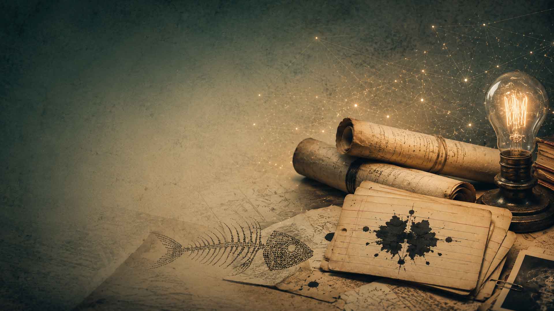 Vintage archive still life for The Raw Shark Texts ARG